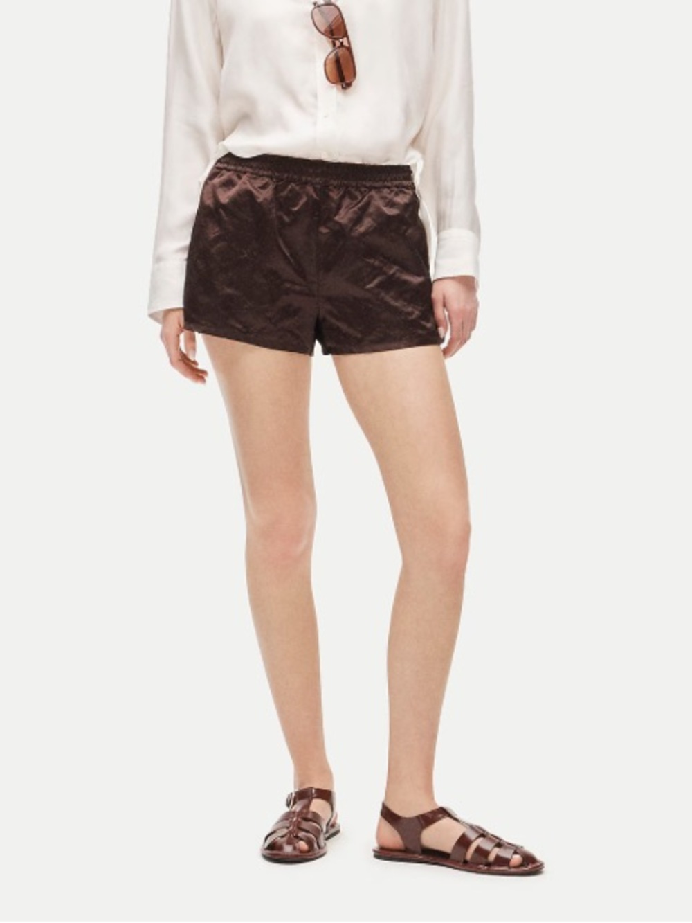 J crew smoked walnut Boxer short in memory satin
